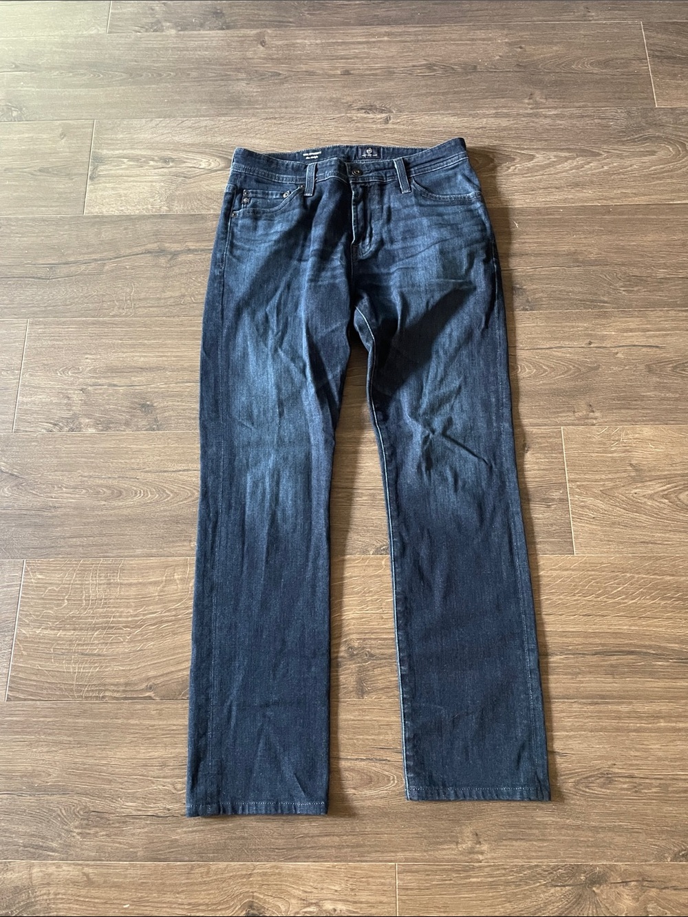 AG Adriano Goldschmied Men's Dark Wash Slim Straight Jeans, Size 30x34